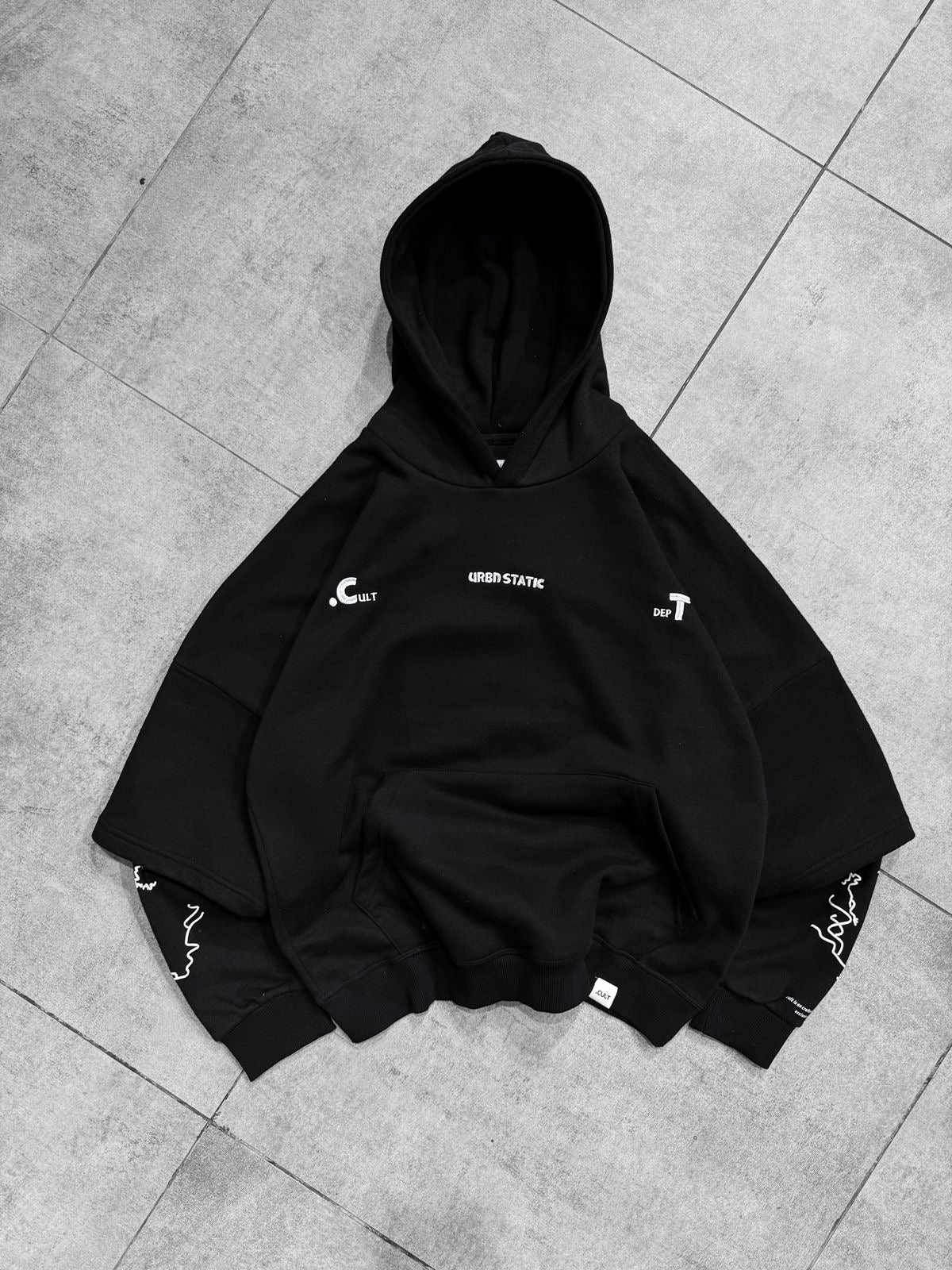 Hoodie- Black Rib