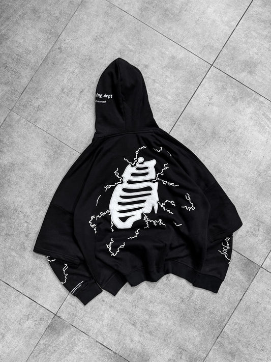 Hoodie- Black Rib